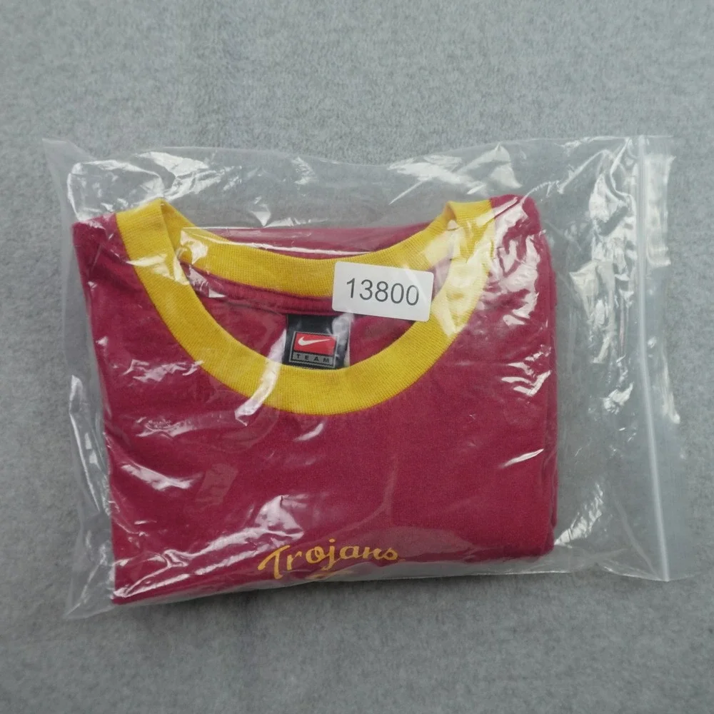 USC Trojans T-Shirt Mens XXL Red Yellow Ringer Short Sleeve Nike Team NCAA